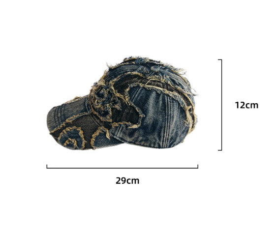 Destroyed Patchwork Denim Cap　