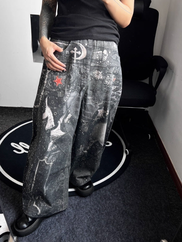 Astral Chaos Wide-Leg Denim