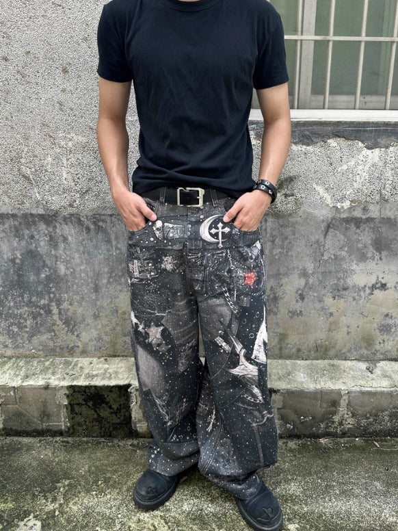 Astral Chaos Wide-Leg Denim