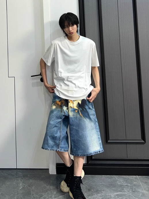 Pegasus Art Denim Shorts