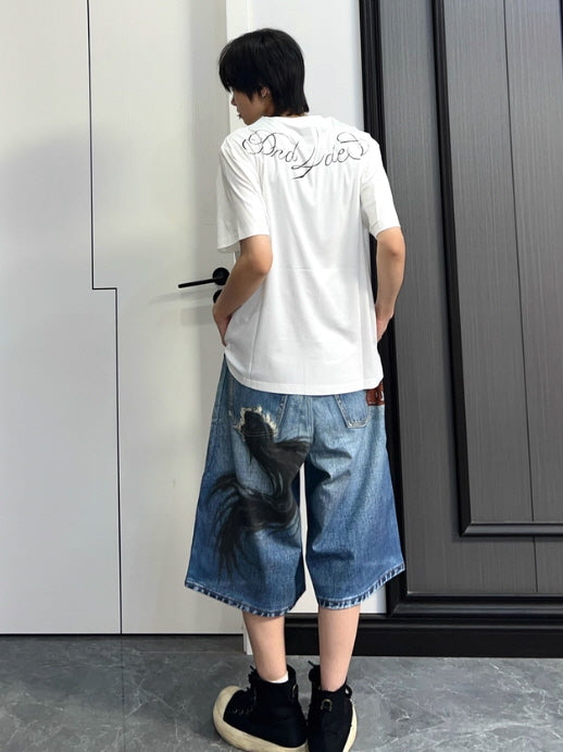 Pegasus Art Denim Shorts