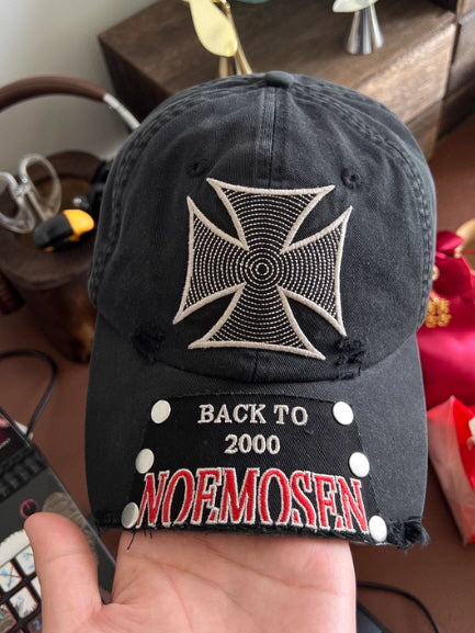 BACK TO 2000 Cross Patch Distressed Cap