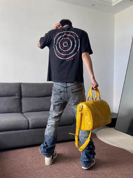 Rippled Cracked Washed Scimitar Pants