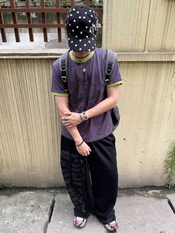 Flight Slogan Boxing Ribbon Flame Sweatpants