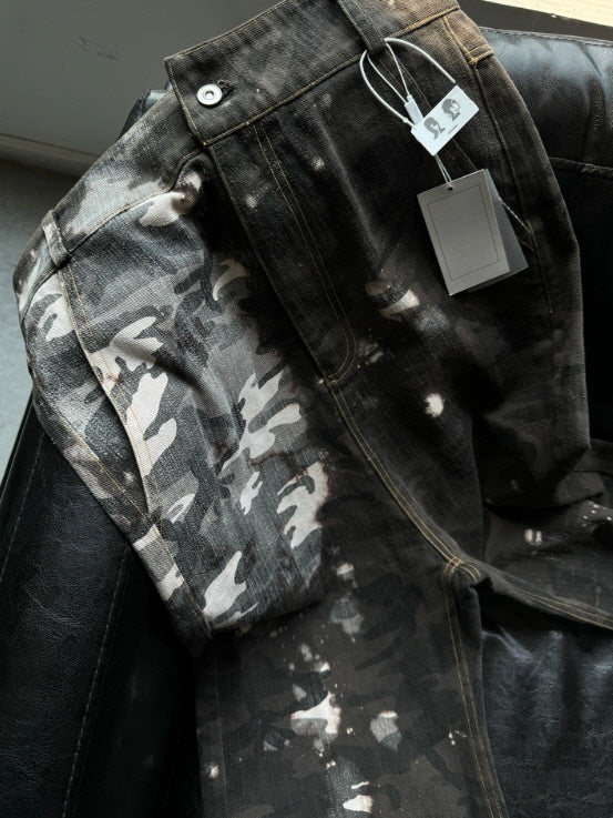 Bleached Camo Wide Leg Pants