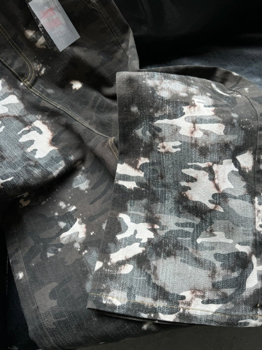 Bleached Camo Wide Leg Pants