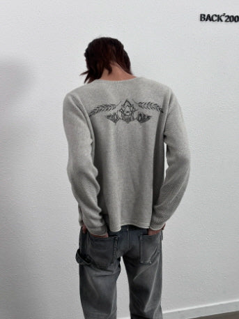 SKULLTATTOO Special Weave V-Neck Loose Sweater