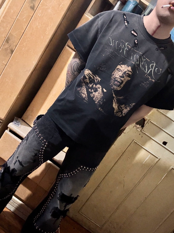 Distressed Graphic Band T-Shirt