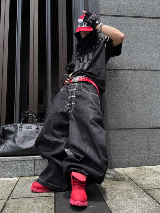Ice-Club Oversized Mesh & Faux Leather Tshirts