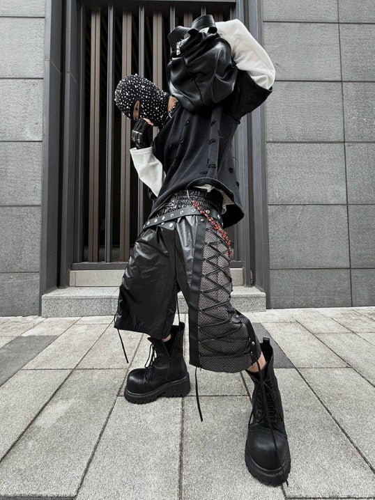 Tactical Mesh Lace-Up Short Pants