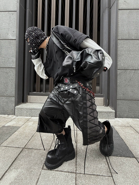 Tactical Mesh Lace-Up Short Pants