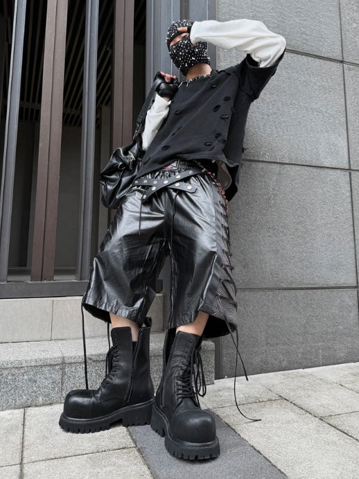 Tactical Mesh Lace-Up Short Pants