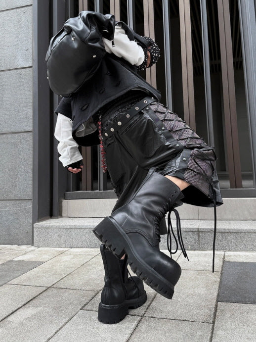 Tactical Mesh Lace-Up Short Pants