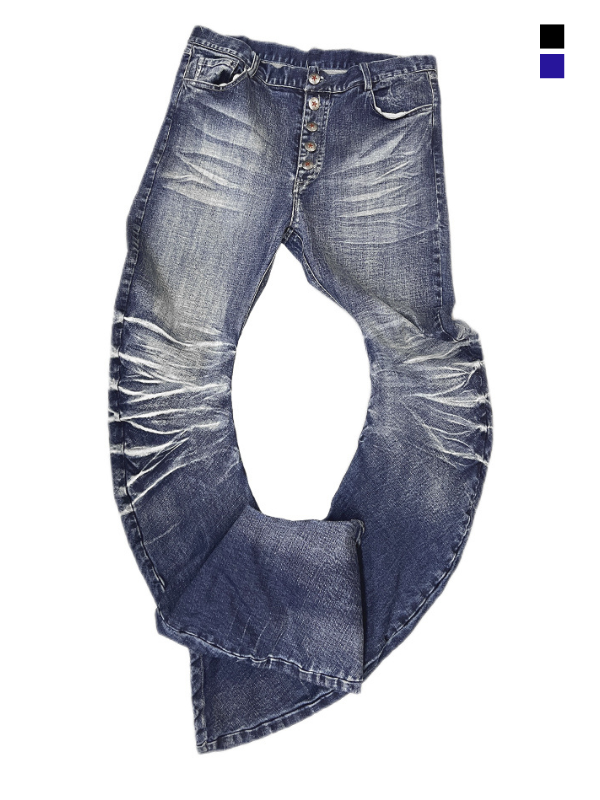 Rippled Cracked Washed Scimitar Pants