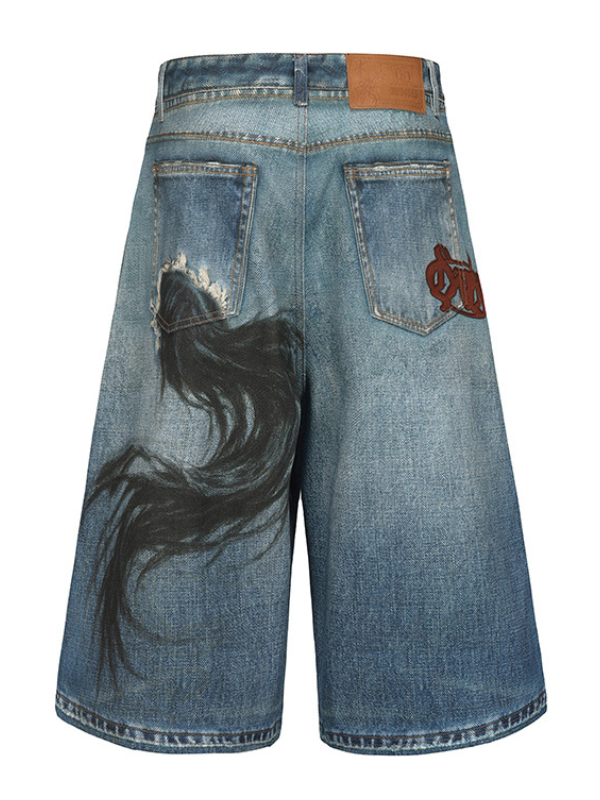Pegasus Art Denim Shorts