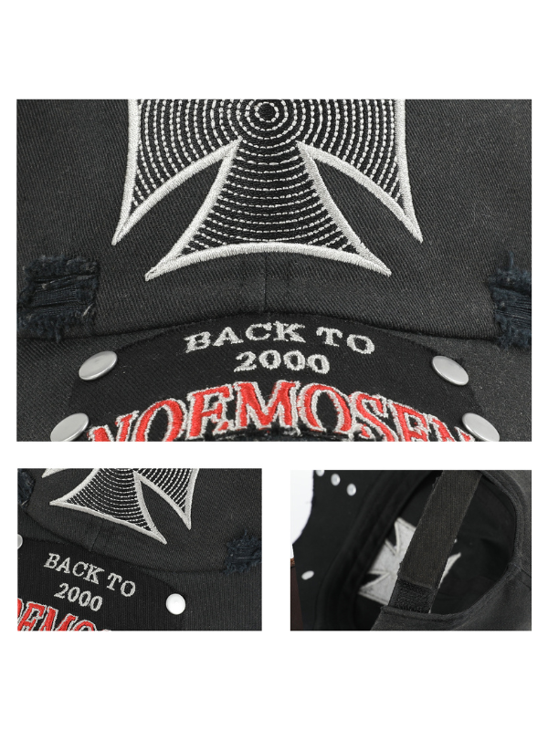 BACK TO 2000 Cross Patch Distressed Cap