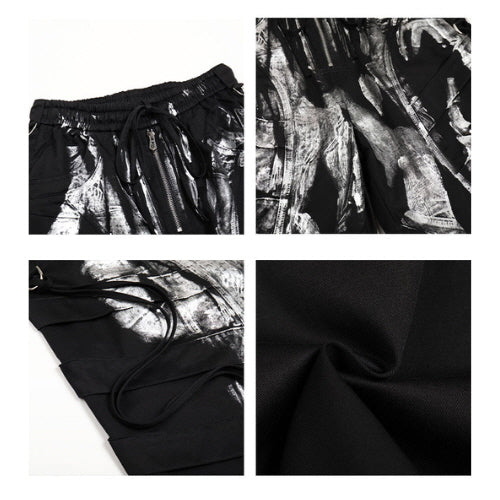 Abstract Graffiti Wide-Leg Pants