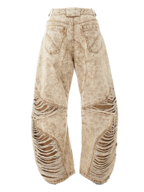 Desert Torn 3D Cutout Wide Jeans