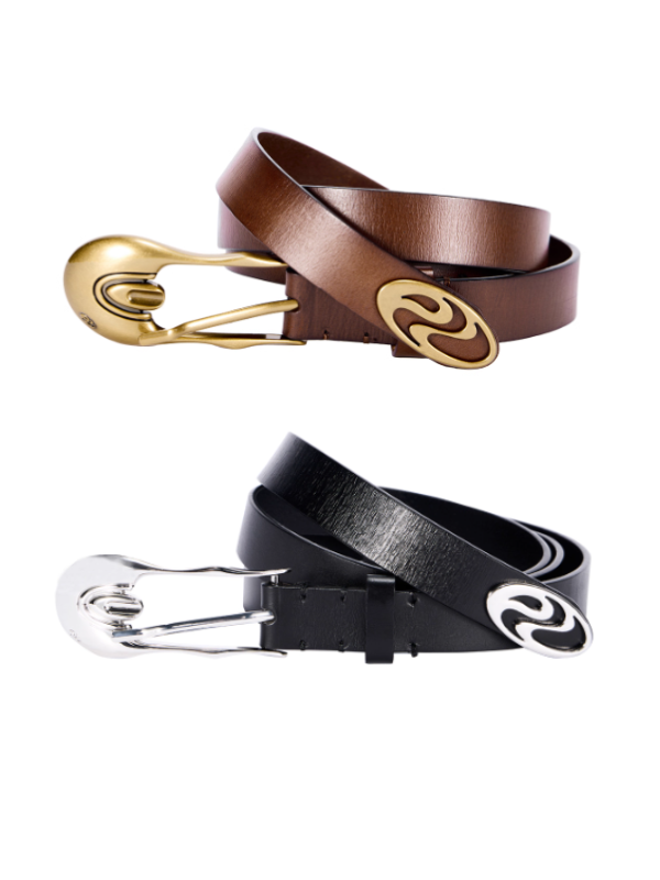 Sculpted Curve Leather Belt