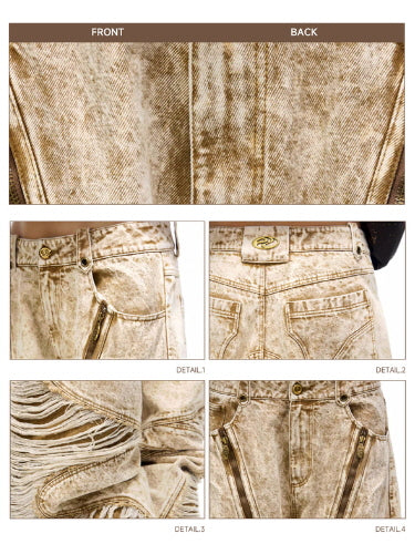 Desert Torn 3D Cutout Wide Jeans
