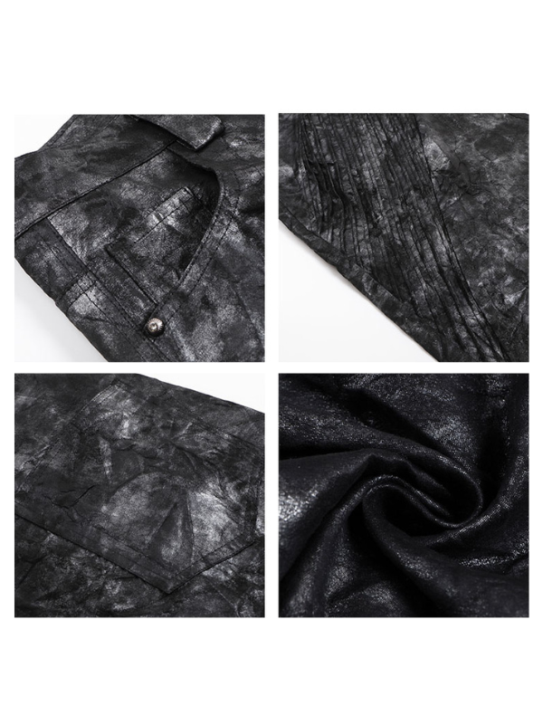 Cracked Texture Wide Pants