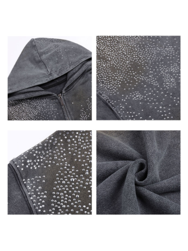 Galaxy Dust Crystal Zip Hoodie