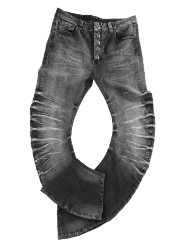 Rippled Cracked Washed Scimitar Pants