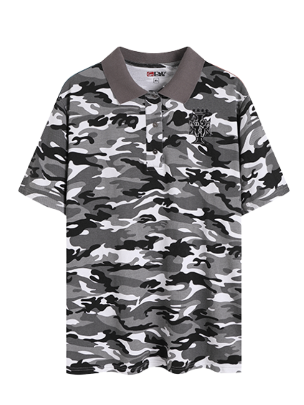 Tiger Back Graphic Camo Polo Shirt