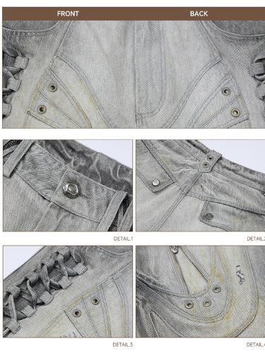 Cyber Carved Sculptural Wide Jeans