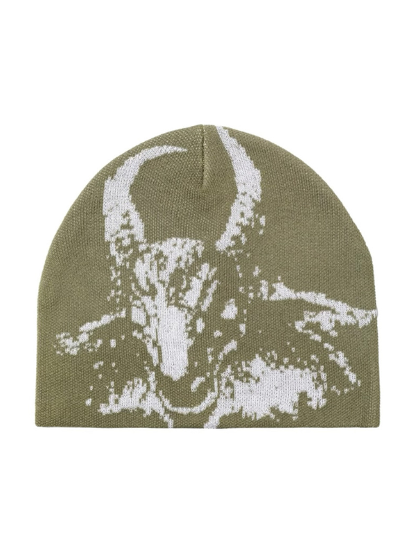 Goat Skull Graphic Beanie