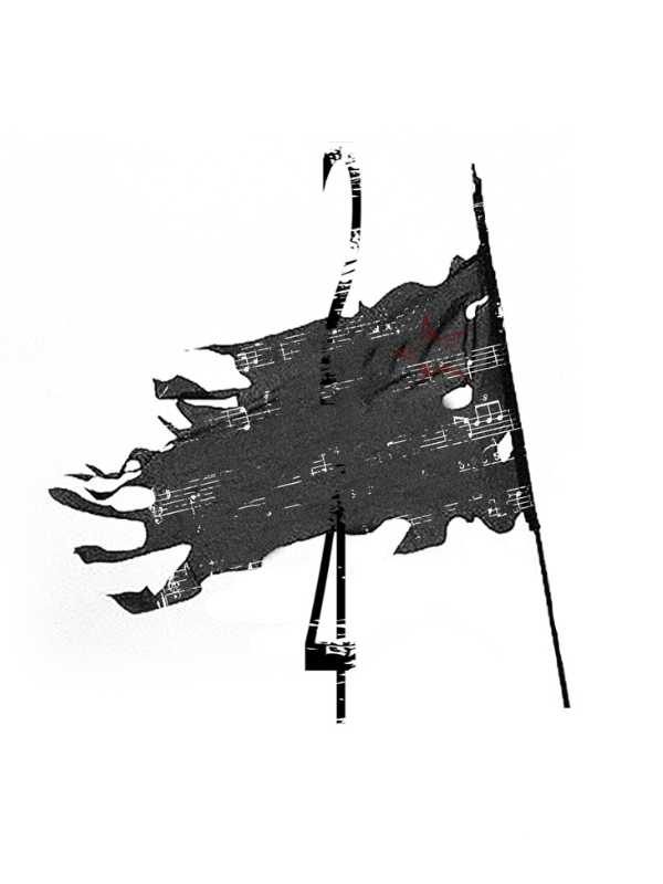 Distressed Star and Music Note Graphic T-Shirt