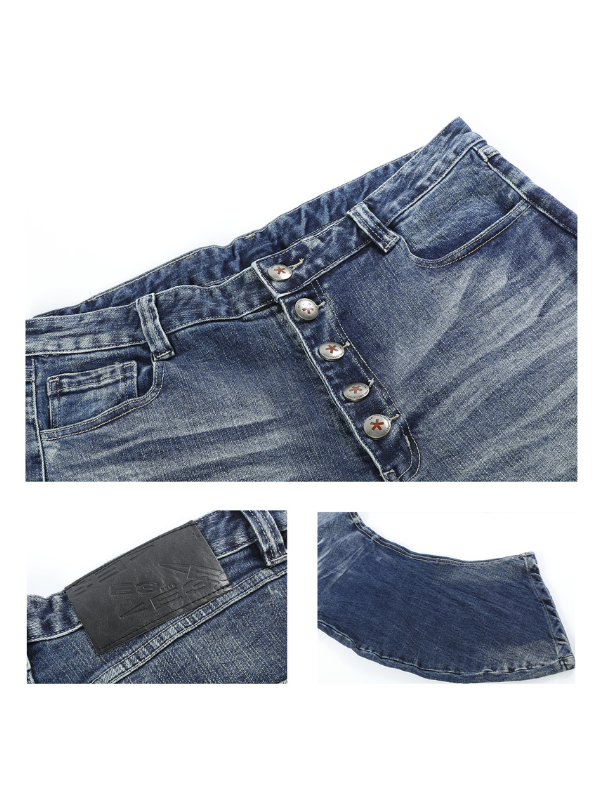 Rippled Cracked Washed Scimitar Pants