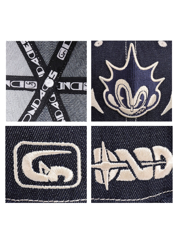 Denim Cartoon Graphic Cap