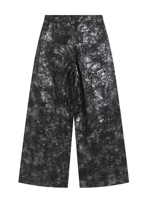 Cracked Texture Wide Pants