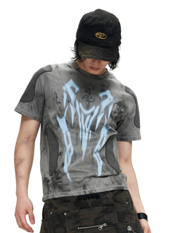 Stains Flame Graphic Slim Fit T-Shirt