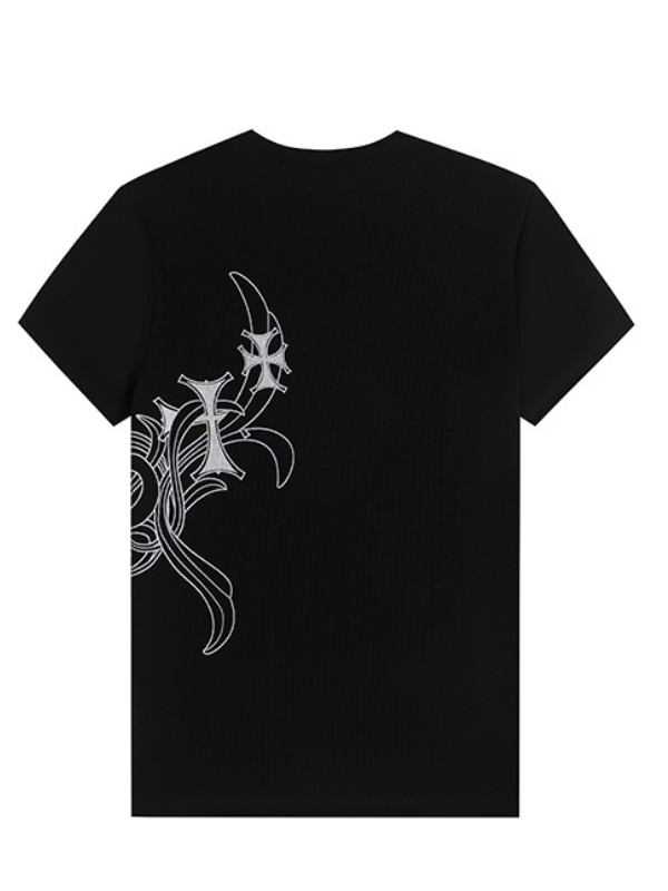 Spine Tribal Graphic Ribbed Tee