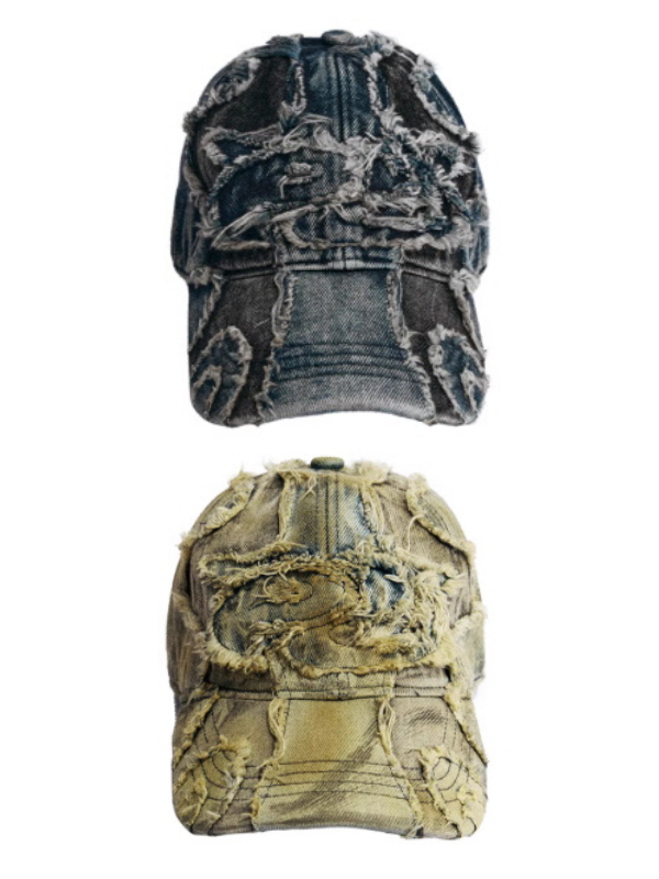 Destroyed Patchwork Denim Cap　