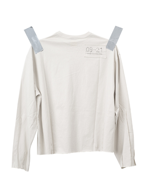 Blurry Cross Print Long Sleeve T-Shirt