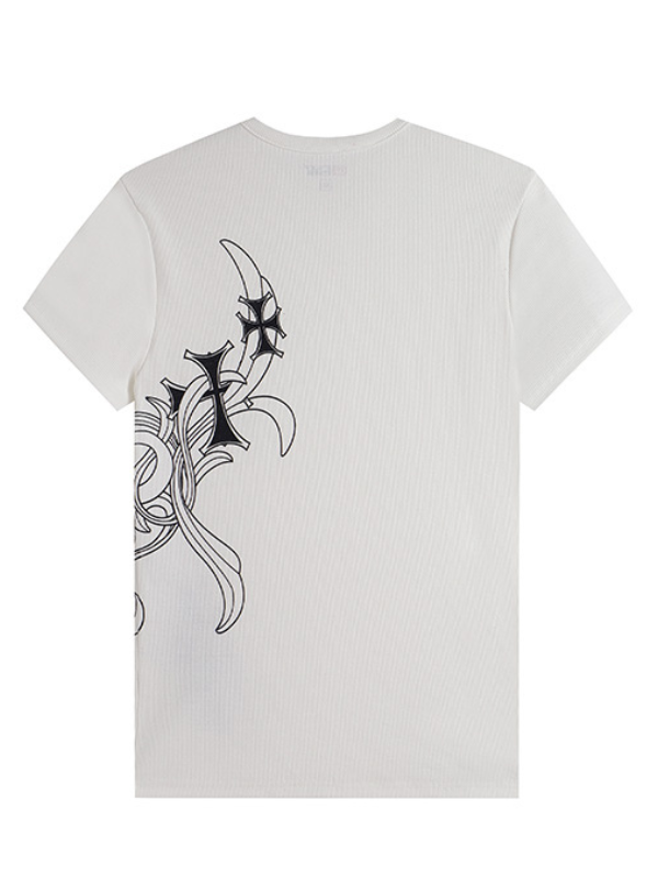 Spine Tribal Graphic Ribbed Tee