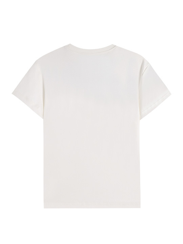 Beaded Charm Necklace Print Tee
