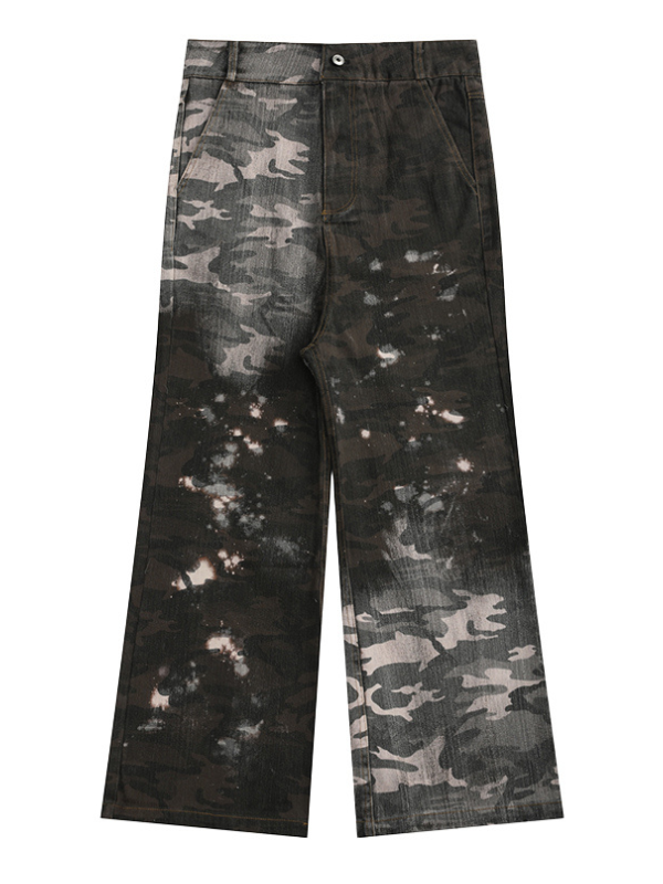 Bleached Camo Wide Leg Pants