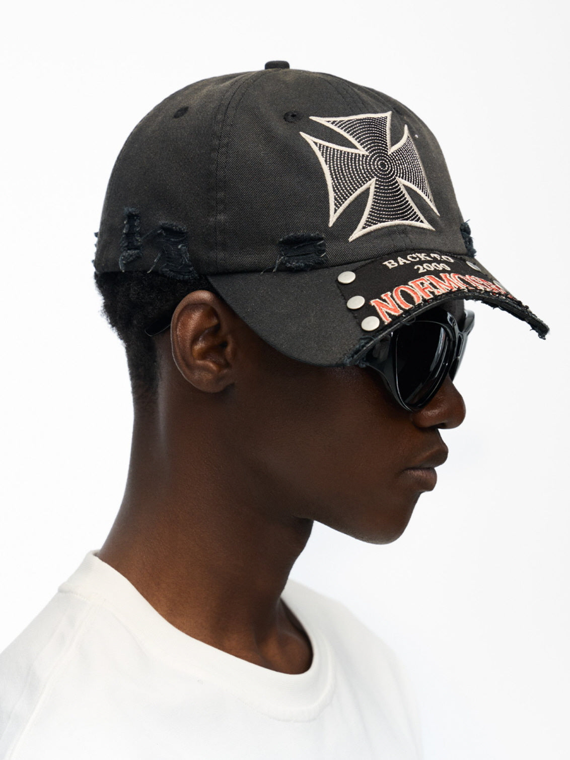 BACK TO 2000 Cross Patch Distressed Cap