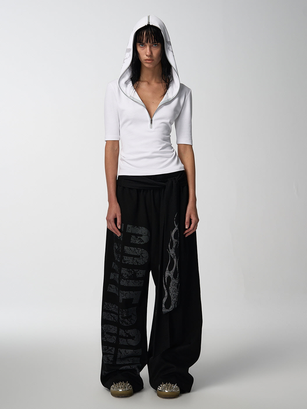 Flight Slogan Boxing Ribbon Flame Sweatpants