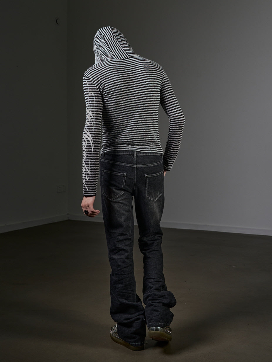 Glitter Stripe Zip-Up Hoodie