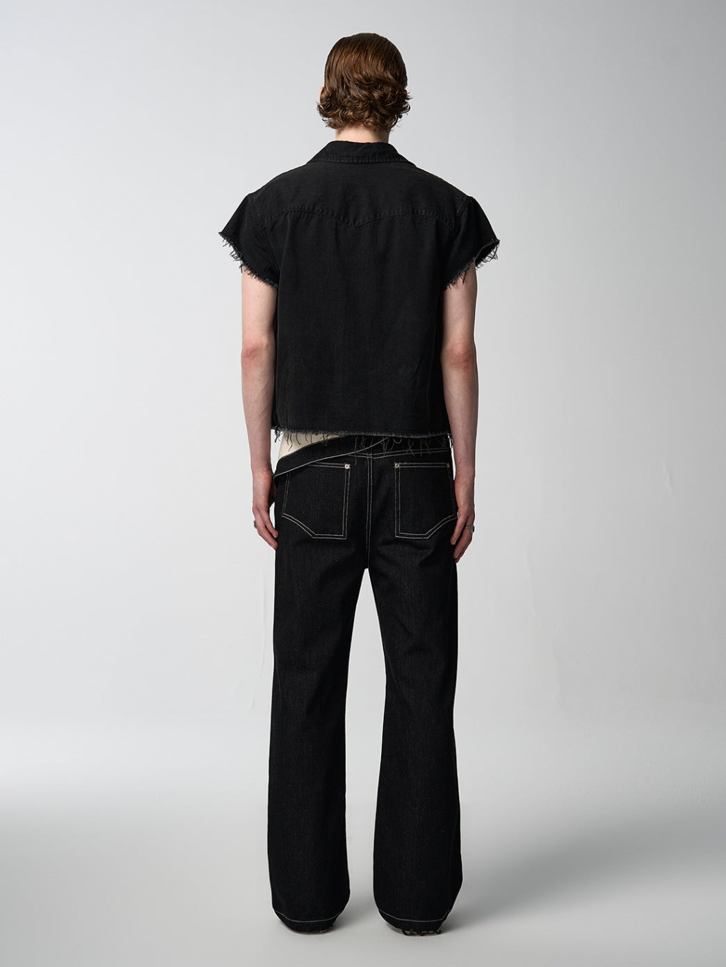 Back 2000s Cut-Off Denim Shirt