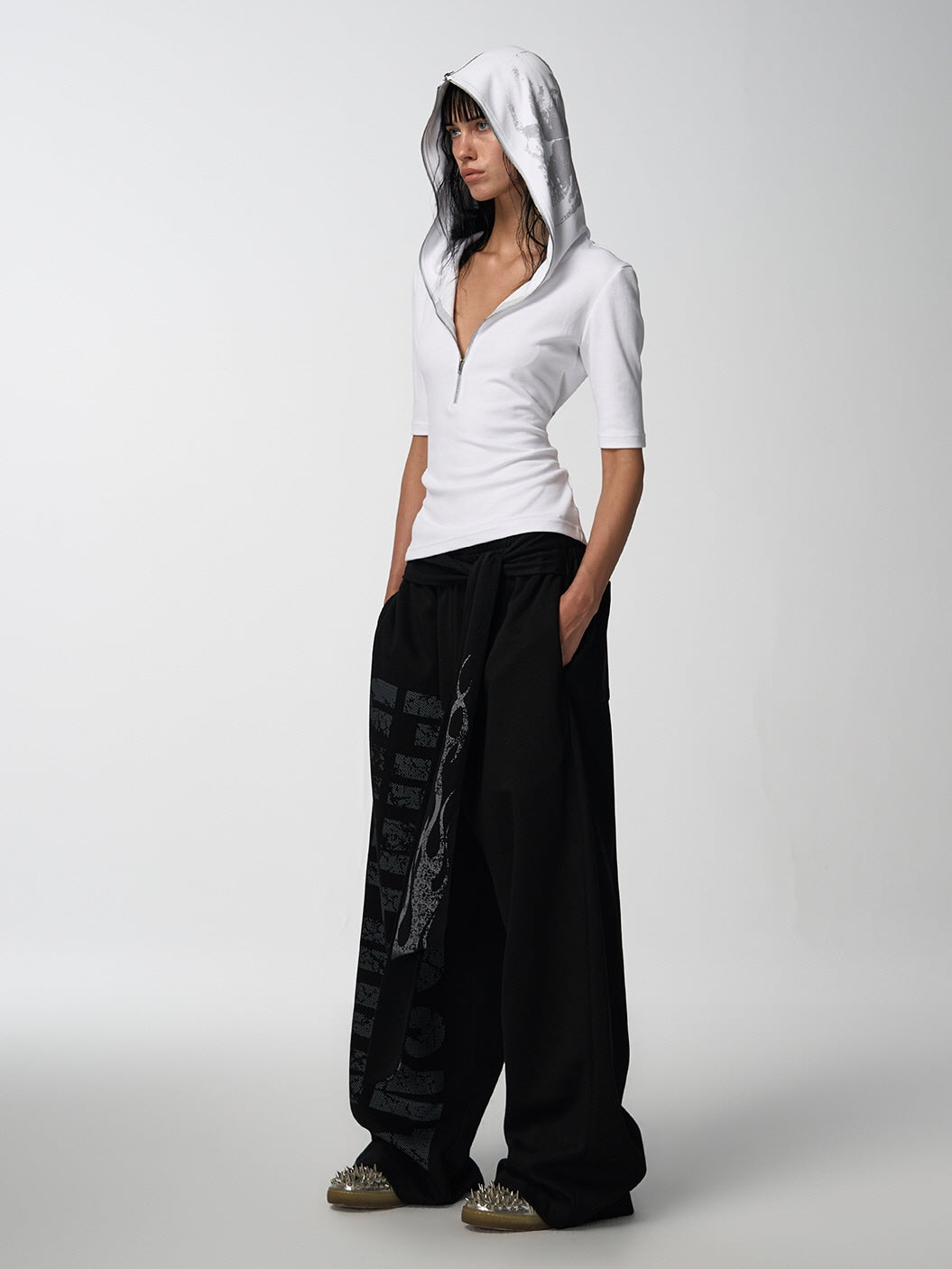 Flight Slogan Boxing Ribbon Flame Sweatpants
