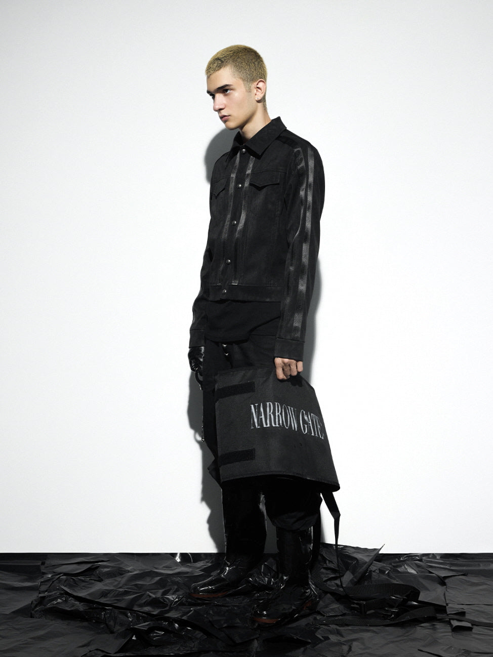Industrial Strap Detail Trucker Jacket