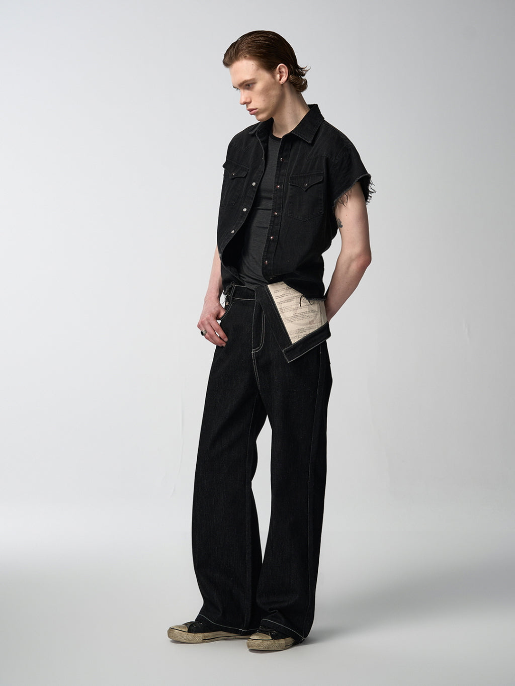 Back 2000s Cut-Off Denim Shirt