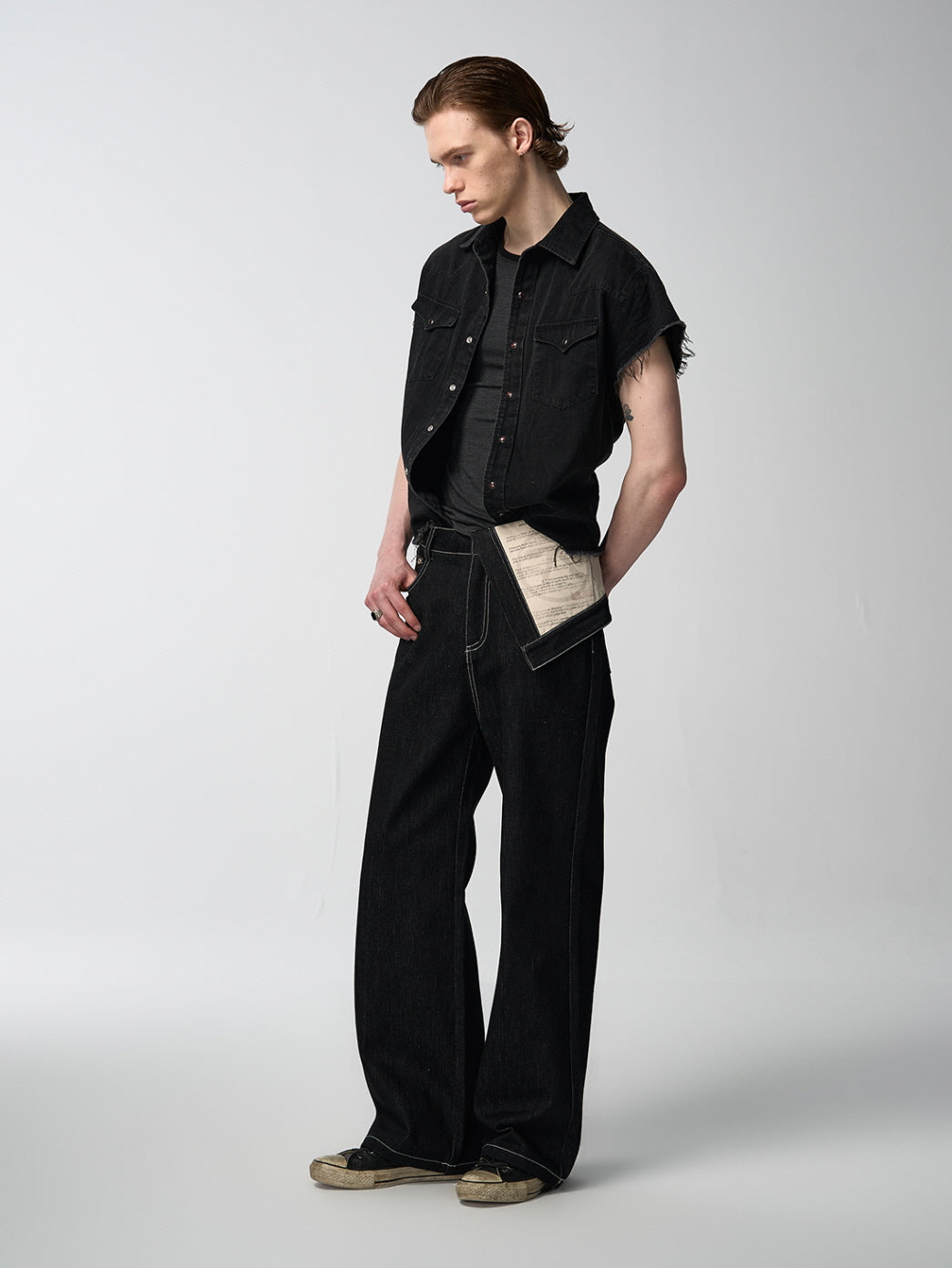 Back 2000s Cut-Off Denim Shirt