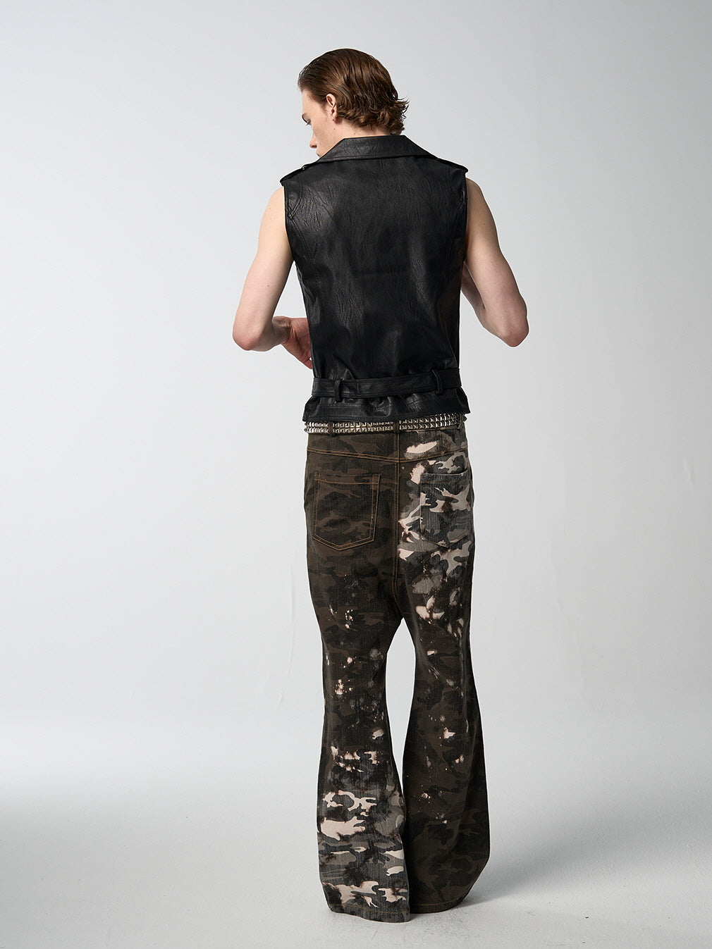 Bleached Camo Wide Leg Pants
